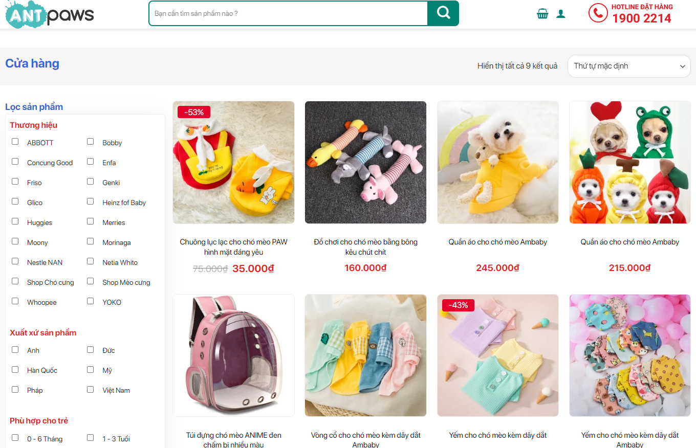 Theme wordpress bán dịch vụ thú cưng 1