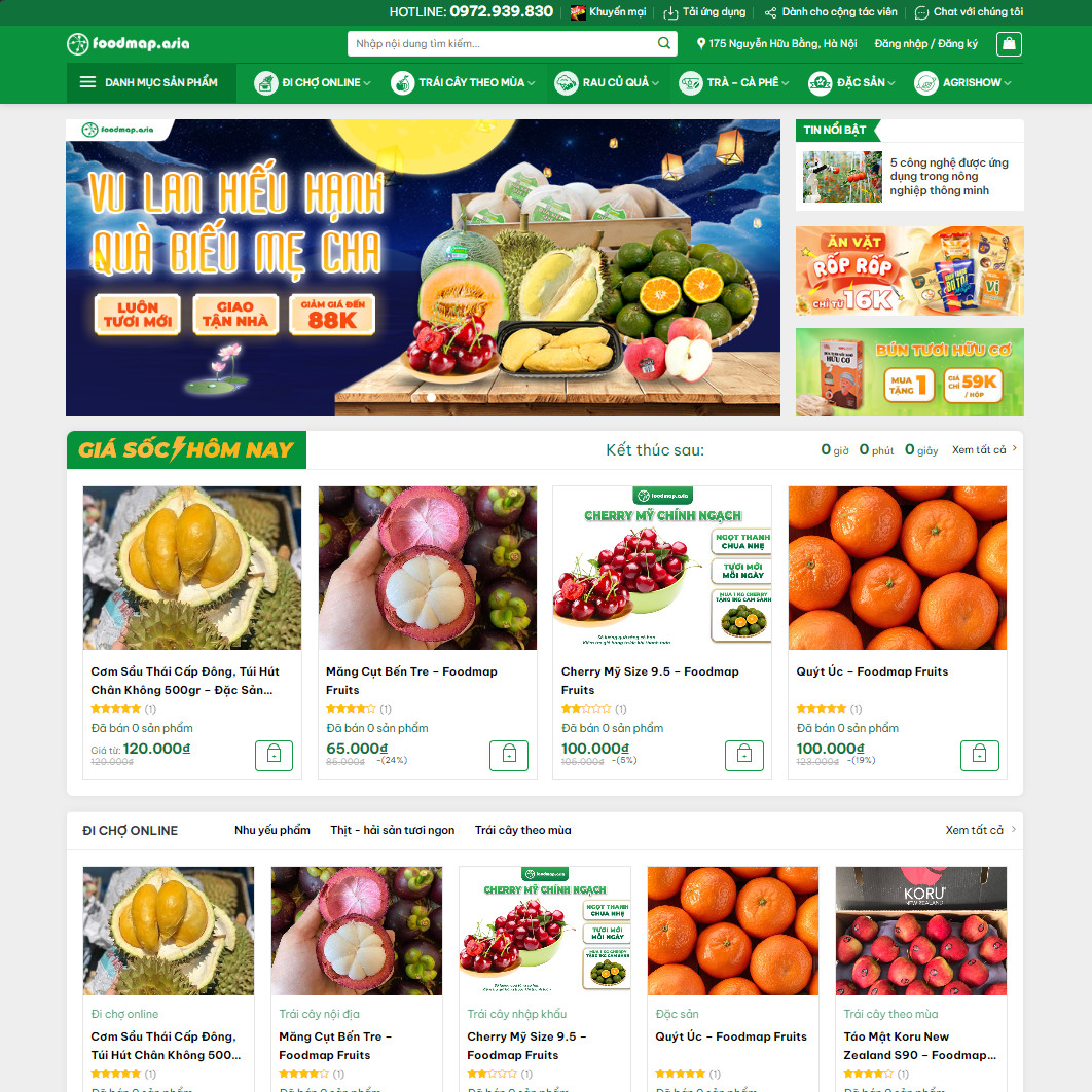 Theme wordpress thực phẩm 06