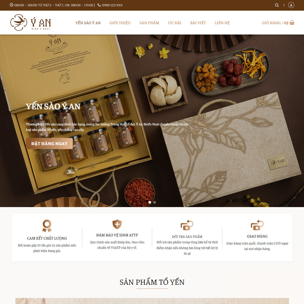 Theme wordpress bán yến sào 03