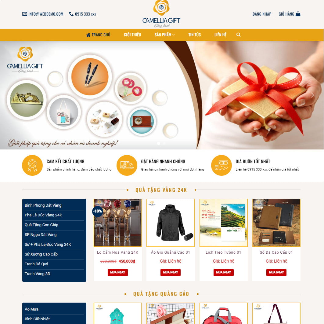 Theme wordpress bán quà tặng đẹp