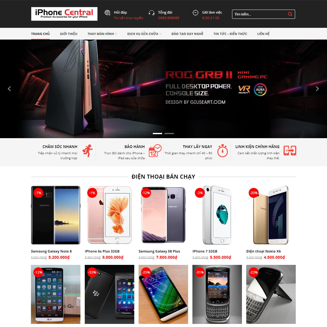 Theme wordpress dịch vụ sửa điện thoại 02